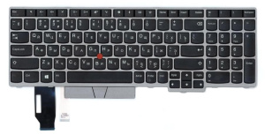 Клавиатура для ноутбука Lenovo IBM Thinkpad E580 серебристая