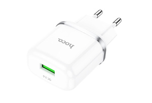 Блок питания (сетевой адаптер) HOCO N3 Special QC3.0, 18W, один порт USB, 5V, 3.0A, белый