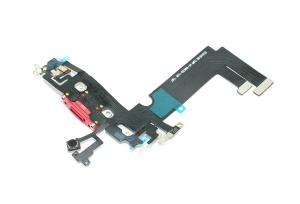 Шлейф с разъемом зарядки и микрофоном для Apple iPhone 12 Mini красный
