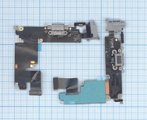 Шлейф разъема питания с аудио-разъемом для iPhone 6 Plus черный