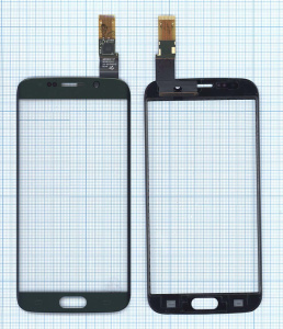 Сенсорное стекло (тачскрин) для Samsung Galaxy S6 Edge SM-G925F зеленое