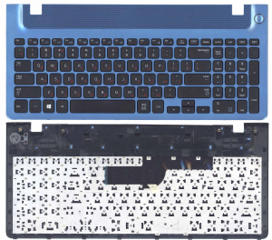 Клавиатура для ноутбука Samsung 355V5C 350V5C NP355V5C NP355V5C-A01 BA75-04093C черная рамка синяя