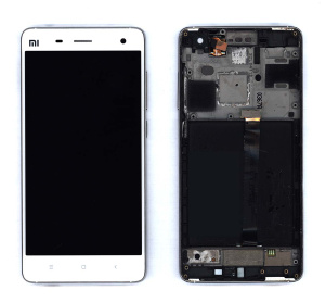 Дисплей для Xiaomi Mi4 белый с рамкой