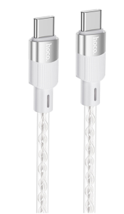 Кабель USB-C HOCO X99 Crystal junction Type-C-Type-C, 3A, 1м, серый