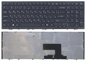 Клавиатура для ноутбука Sony Vaio VPC-EE VPCEE черная с черной рамкой