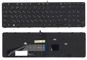 Клавиатура для ноутбука HP Zbook 15 G3 17 G3 черная с рамкой и подсветкой