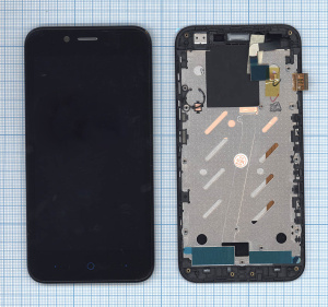 Дисплей для ZTE Blade L4 черный с рамкой