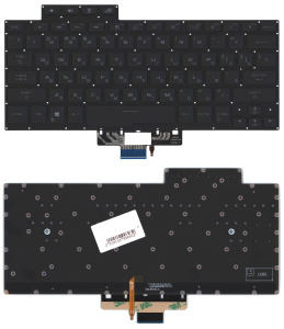 Клавиатура для ноутбука Asus ROG Zephyrus G14 GA401 черная c подсветкой маленький энтер