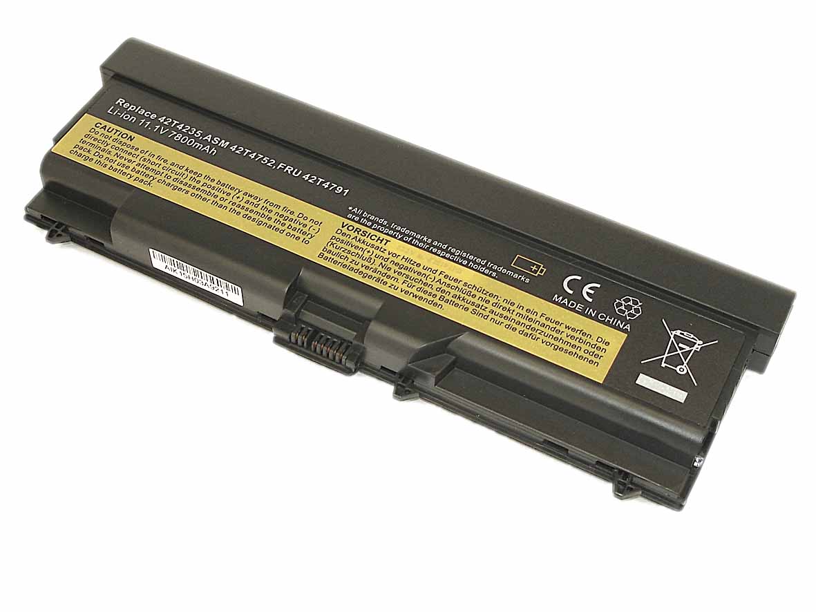 Аккумуляторная батарея для ноутбука Lenovo ThinkPad T410 (42T4235) 7800mAh OEM черная