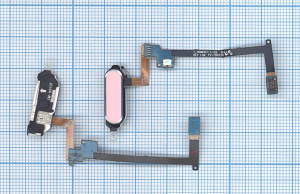 Кнопка HOME в сборе с механизмом и шлейфом для Samsung Galaxy Note 4 N910 розовая