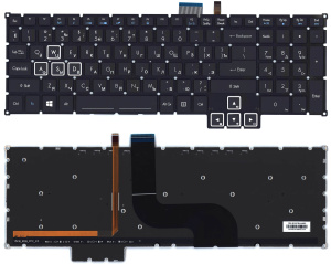 Клавиатура для ноутбука Acer Predator 17X GX-791 черная c подсветкой