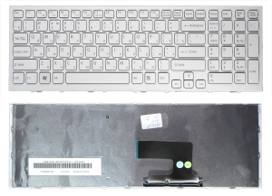 Клавиатура для ноутбука Sony Vaio VPC-EE VPCEE белая с рамкой