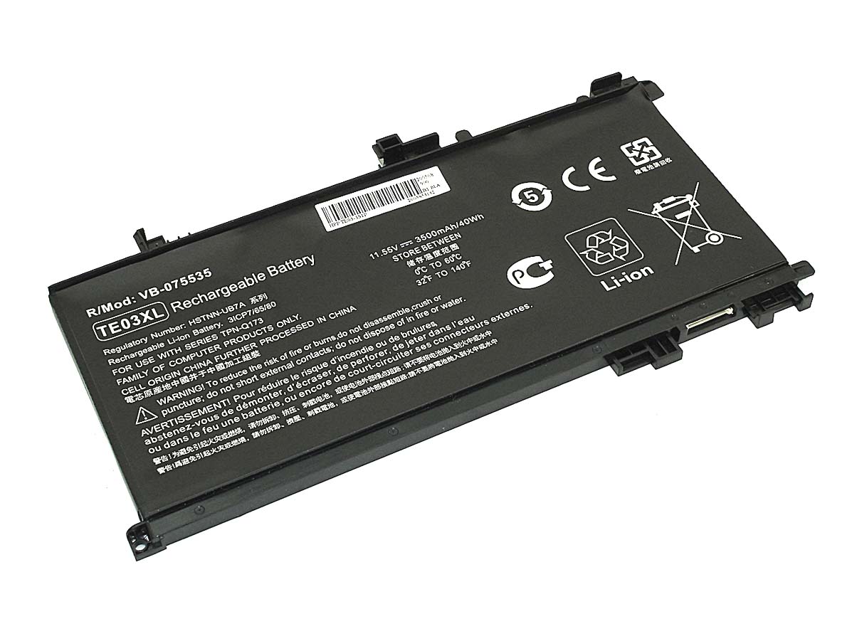 Аккумуляторная батарея для ноутбука HP TPN-Q173 (TE03-3S1P) 11.55V 3500mAh OEM черная