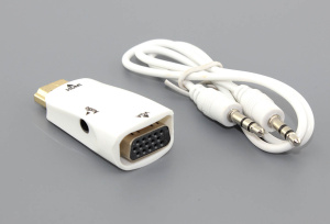 Переходник HDMI на VGA c аудио белый