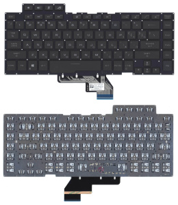 Клавиатура для ноутбука Asus ROG GU502 черная c подсветкой маленький энтер