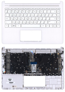 Топкейс для HP 14S-DQ 14S-FQ белый с подсветкой