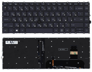 Клавиатура для ноутбука HP Elitebook 745 G7 745 G8 черная с подсветкой и указателем