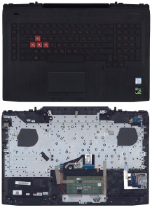 Топкейс для HP Omen 17-AN красный шрифт б/у