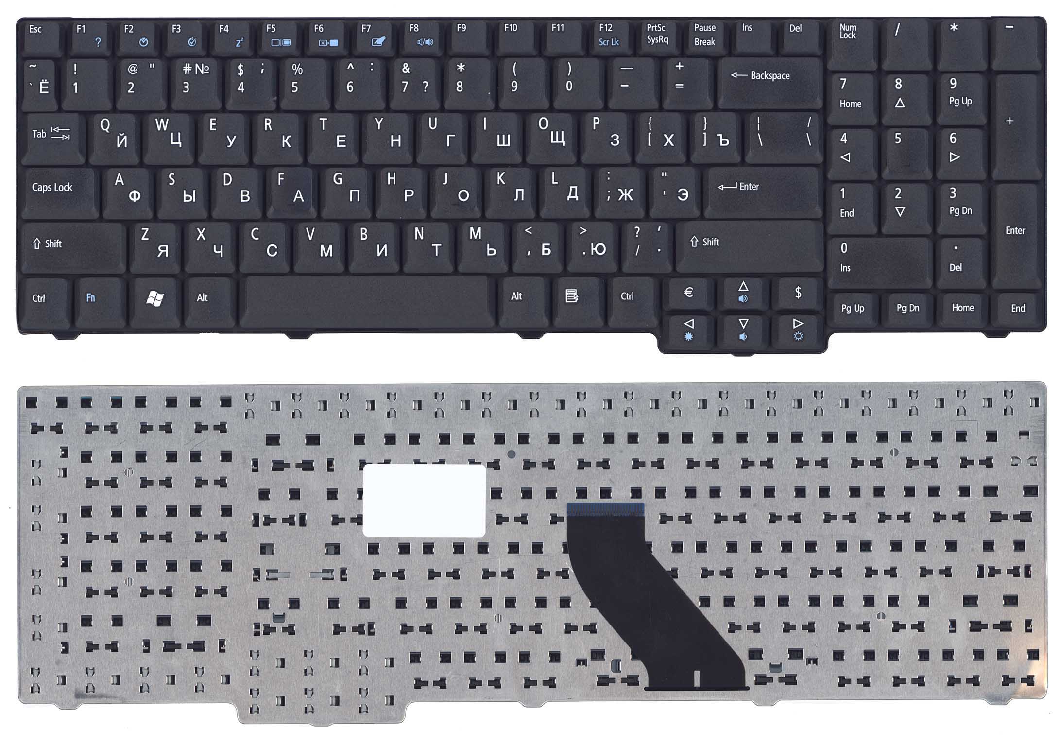 Клавиатура для ноутбука Acer Aspire 5335 5735 6530G 6930G черная матовая