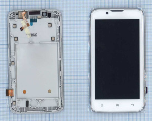Дисплей для Lenovo A328 белый с рамкой