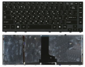 Клавиатура для ноутбука Toshiba Satellite M600 M640 M645 черная с подсветкой
