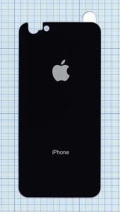 Защитное заднее стекло для iPhone 6/6S черное