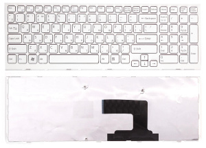Клавиатура для ноутбука Sony Vaio VPCEL VPC-EL белая с белой рамкой