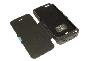 Аккумулятор/чехол для Apple iPhone 5/5S 4200 mAh черный leather cover