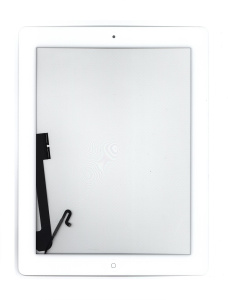 Сенсорное стекло (тачскрин) для iPad 4 белое с кнопкой