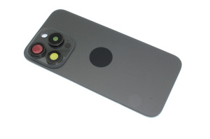 Задняя крышка (стекло) для iPhone 15 Pro (A3102) в сборе со стеклом камеры серая