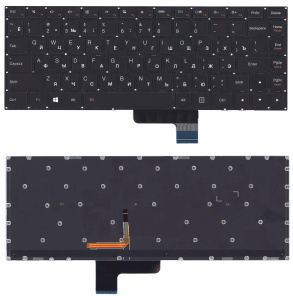 Клавиатура для ноутбука Lenovo IdeaPad Yoga 700-14ISK черная с подсветкой