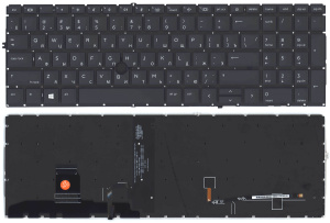 Клавиатура для ноутбука  HP Elitebook 850 855 G7 G8 черная с подсветкой и указателем