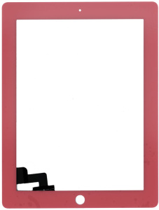 Сенсорное стекло (тачскрин) для iPad 2 (A1395, A1396, A1397) розовое