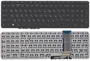 Клавиатура для ноутбука HP Envy 15-j000 черная без рамки, плоский Enter
