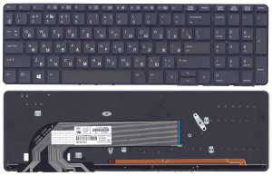 Клавиатура для ноутбука HP 450 G2 черная с подсветкой