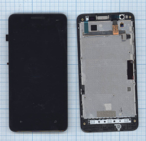Дисплей для Huawei Ascend W2 черный с рамкой