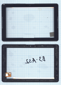 Сенсорное стекло (тачскрин) для Acer Iconia One B3-A32 черное с рамкой