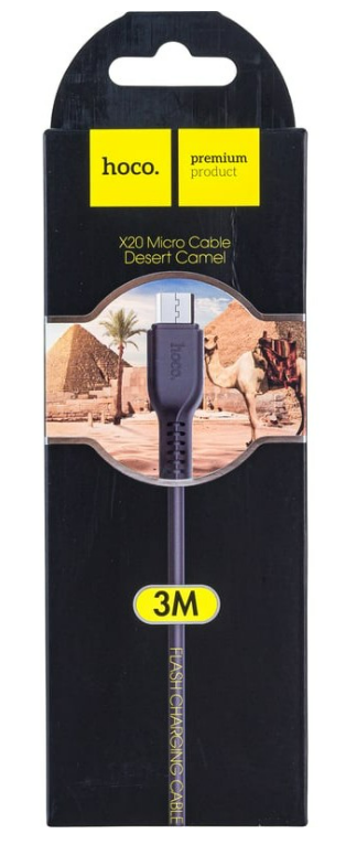 Кабель USB HOCO X20 Flash, USB - Micro USB, 2А, 3м, черный
