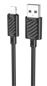 Кабель USB HOCO X88 Gratified USB-Lightning, 2.4А, 1м, черный