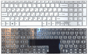 Клавиатура для ноутбука Sony FIT 15 SVF15 белая с подсветкой
