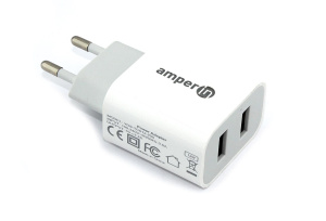 Блок питания (сетевой адаптер) Amperin 5V/2.4A 2USB (YDS-TC012-200) white