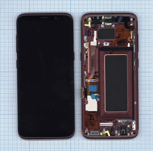 Дисплей для Samsung Galaxy S8 SM-G950F черный с красной рамкой