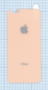 Защитное заднее стекло для iPhone 6/6S Plus золотое