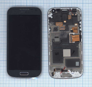 Дисплей для Samsung Galaxy S4 mini GT-I9190 черный с рамкой