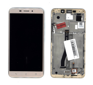 Модуль (матрица + тачскрин) для Asus ZenFone 3 Laser ZC551KL золотистый с рамкой БУ