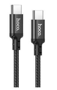 Кабель USB-C HOCO X14 Double speed Type-C - Type-C, 3A, 60W, 1 м, черный