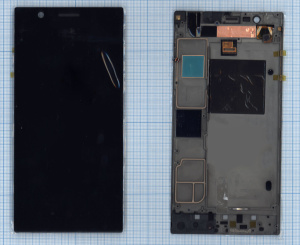 Дисплей для Lenovo K900 черный с рамкой