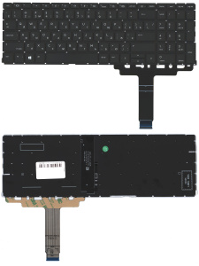 Клавиатура для ноутбука HP Probook 450 455 G8 черная с подсветкой