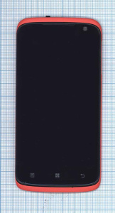 Дисплей для Lenovo S820 черный с красной рамкой