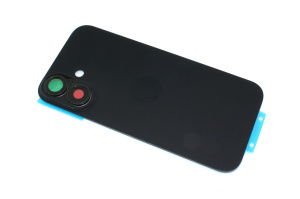 Задняя крышка (стекло) для iPhone 16 (A3287) в сборе со стеклом камеры черная